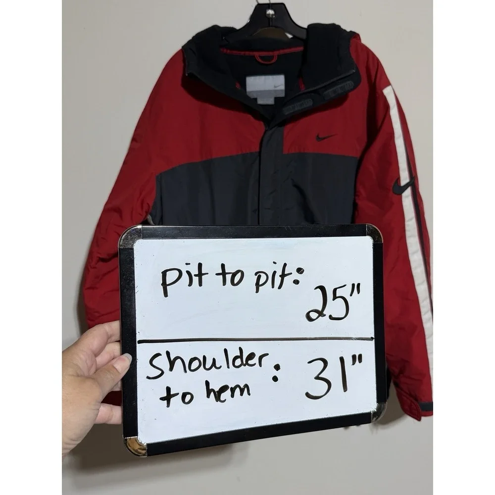 Nike Red Men Large Coat Zip Up Hoodie Vintage  RN#56323 CA# 05553
